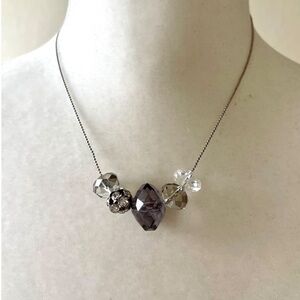 Express multi accent silver necklace